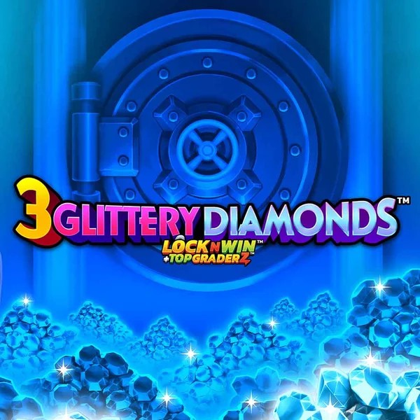 3 Glittery Diamonds online game logo by PearFiction Studios on gg-bets.net